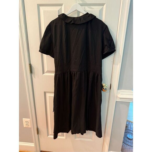 Shabby Apple Black Ruffle Wrap Short Sleeve Dress sz WS  1X EUC - Picture 8 of 10